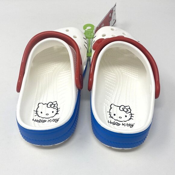 Crocs Kids' Hello Kitty Classic Clog White Red Bow Big Kid Various Sizes J1/ J2 - Picture 4 of 10